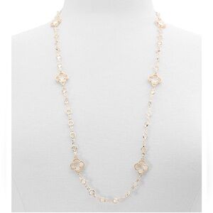 NWT ⚜️🤍⚜️ PIPER K Gorgeous Clover Charm Gold Tone Necklace